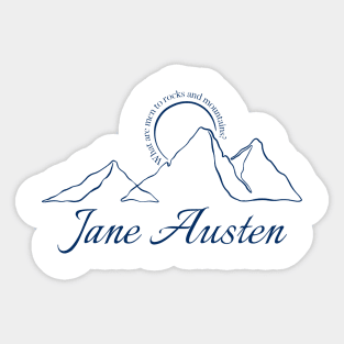 Jane Austen nature blue line art Sticker